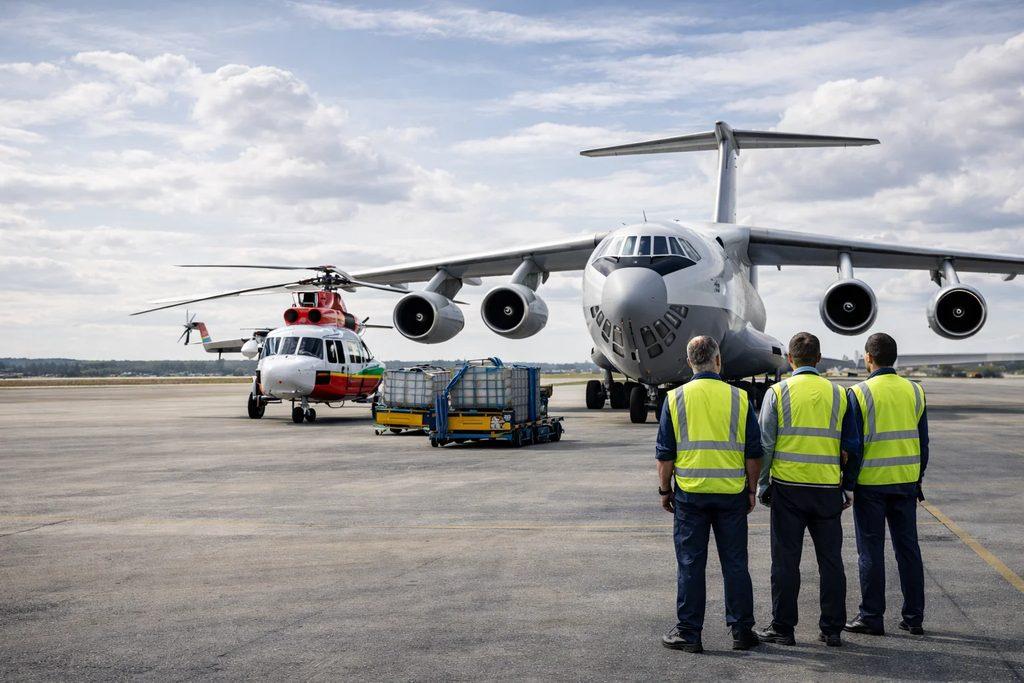 Antonov An-74 transport aircraft on the apron.